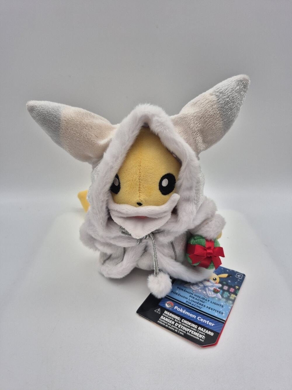 Pokémon Center Holiday Lights Pikachu Plush Santa New with Tag